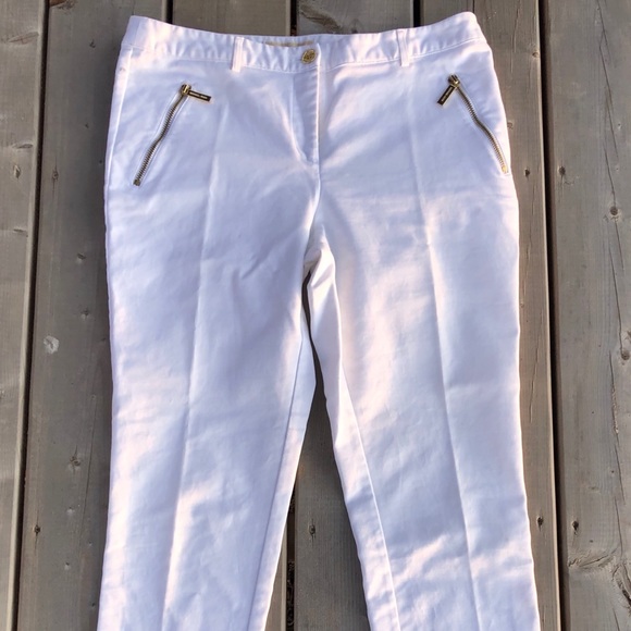 Michael Kors Pants - MICHAEL Michael Kors White Pant with Zip Pockets